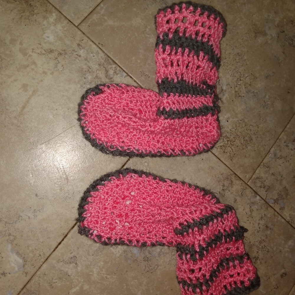 Newly made crocheted fall summer girls sweater boots